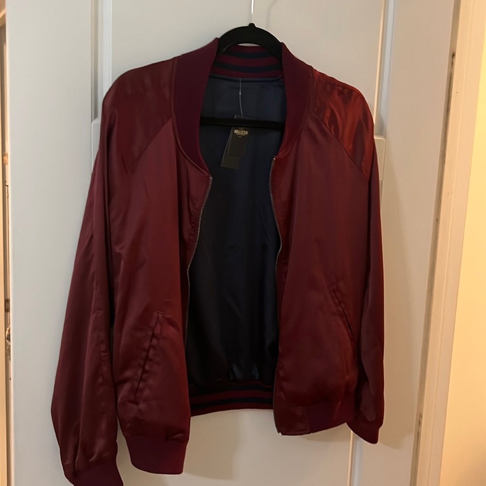 Brand, new reversible, silk bomber jacket